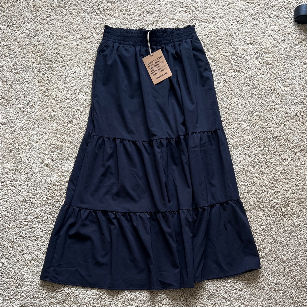 Toad & Co Black Tiered Skirt